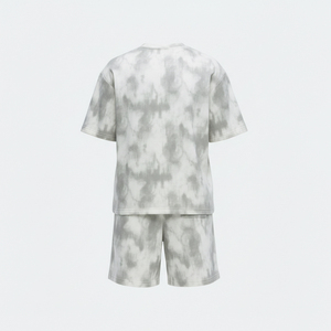 Ensemble deux pièces en coton épais pour homme, vente en gros, streetwear, t-shirt à manches courtes et short de jogging à capuche, ensemble décontracté uni pour l'hiver - Product Image 2