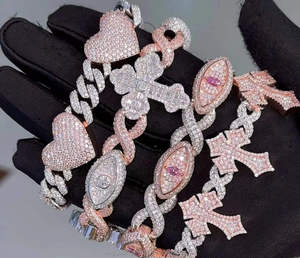 สร้อยข้อมือเงินแท้ 925 ชุบโรเดียม สำหรับผู้ชายและผู้หญิง ดีไซน์สวยงาม ประดับด้วยหินหลากสี วีวีเอส มอยส์ซาไนต์ เพชร สวยหรู ทันสมัย - Product Image 1