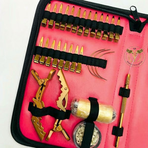 Stainless Steel Hair Extension Tool Kit Set – Gold 3-Hole Pliers Hair Section <b>Clips</b> Micro <b>Ring</b> Beads Threader - Product Image 4