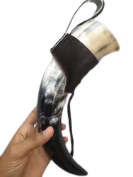Horn <b>Mug</b> with Leather Holder for Crafts - Product Image 6