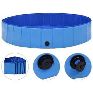 Grande piscine pliable pour chien en PVC bleu pour l'exercice aquatique canine - Product Image 1