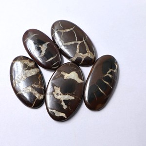 Wholesale AMAN GEMS JEWELLERY Natural Black Septarian Cabochon AAA Grade Loose Gemstone Star Effect Flat <b>Back</b> Hand-Polished - Product Image 3