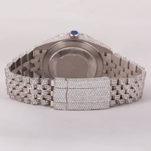 Latest Design Hip Hop <b>Mechanical</b> Round Cut Moissanite Diamond Stainless Steel VVS Clarity IGI Certified <b>Watch</b> For Men - Product Image 5