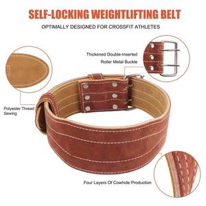 Unisex 4" Wide Back Support Gym <b>Belt</b> 10mm Suede Leather Double Prong <b>Powerlifting</b> <b>Belt</b> Custom Logo Weightlifting Fitness Safety - Product Image 4