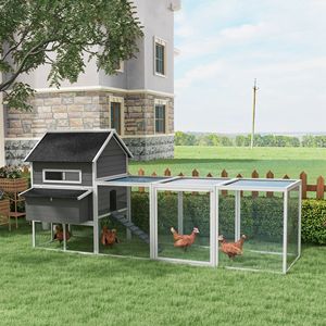 Pollaio Nuovo/Usato per 8-10 Galline, in Legno e Acciaio Grigio, Automatico, per Giardino - Product Image 2