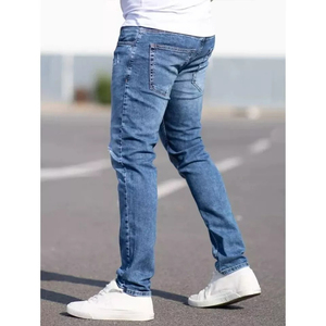 2023 High Street Breathable Slim Modern <b>Jeans</b> for Men Custom Colors High Quality Dark Denim Pants Mid Wholesale Cheap Price - Product Image 2