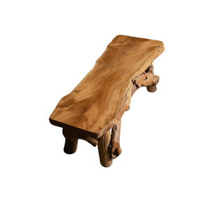 Banco de raíz de teca rústico premium ARTERRA, hecho a mano, ecológico y duradero, para patio, hotel, villa, muebles de exterior, natural - Product Image 1