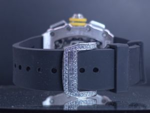 นาฬิกาโมอิสซาไนต์ VVS แบบฝังเพชรเต็มหน้าปัด สายยาง ระบบออโตเมติก หรูหรา สไตล์ฮิปฮอป สำหรับผู้ชาย - Product Image 3