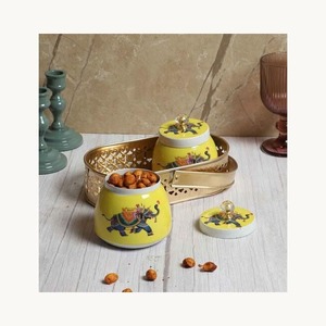 Luxury Metal Dry Fruits <b>Storage</b> <b>Box</b> Set Stylish Customized Decorative Gift <b>Box</b> Set For Home Kitchen Festival Collection - Product Image 3