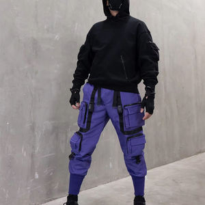 Pantalones Cargo Tácticos Techwear Morados para Hombre 2026, Joggers Urbanos Multibolsillos Estilo Hip Hop Cyberpunk con Cintas, Pantalones Tácticos - Product Image 2