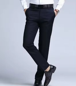 Suit <b>Pants</b> Men Straight Business Office <b>Black</b> Wine Red Plus Size Slim Fit Spring Autumn <b>Work</b> Formal Trousers 100% Polyester - Product Image 4