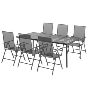 ชุดรับประทานอาหาร7ชิ้นทำจากเหล็กแอนทราไซต์สำหรับใช้ในสวน - Product Image 3