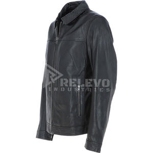 Veste en cuir véritable faite à la main sur mesure pour homme, manteau de motard en cuir de vache véritable, vêtement d'extérieur de luxe pour l'hiver - Product Image 2