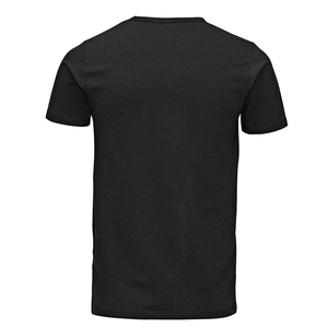 T-shirt décontracté pour homme, noir, 100% coton, tricoté, manches courtes, coupe classique, col rond, uni, anti-plis - Product Image 3