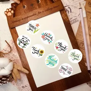 สติกเกอร์ขอบคุณแบบมันเงา พิมพ์ลายตามสั่ง - 500 ชิ้นต่อม้วน ขนาด 1 นิ้ว/25 มม. ปั๊มทองและลายนูน - Product Image 5