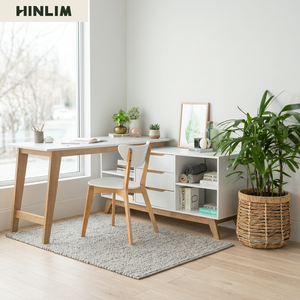 Scadinavian Minimalist L-Shaped <b>Computer</b> <b>Desk</b> With Drawers And Storage White Wood Modern Home Office Furniture - Product Image 1