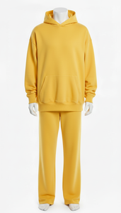 Conjunto Deportivo de Felpa de Algodón Unisex, Tejido Suave, Cálido y Transpirable, Ajuste Cómodo, Ropa Casual para Uso Diario, Sudadera con Capucha y Pantalones Deportivos - Product Image 3