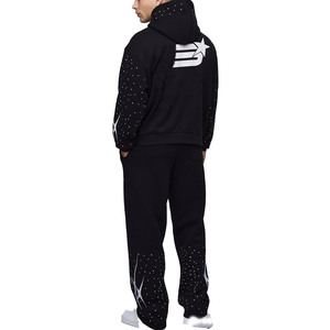 Ensembles de sweats à capuche premium pour hommes, survêtements streetwear personnalisables avec logo, en molleton 100% coton épais, vente en gros B2B USA - Product Image 2