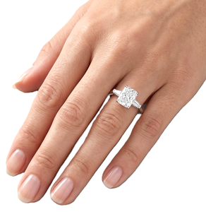 Wonderful IGI Certified Radiant Cut Lab Diamond 10K 14K 18K Solid Gold Fine <b>Three</b> Stone Diamond Ring Baguette Side Stone Ring - Product Image 6