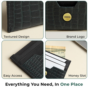 WRIZA Handcrafted Genuine Leather RFID Protected Card Holder with 6 Card Slots for Men & Women. - Product Image 4