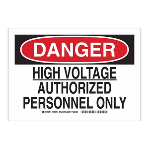 Panneau de signalisation haute tension pour personnel autorisé uniquement - Panneau de signalisation solaire en PVC imprimé UV pour zones électriques industrielles - Product Image 3