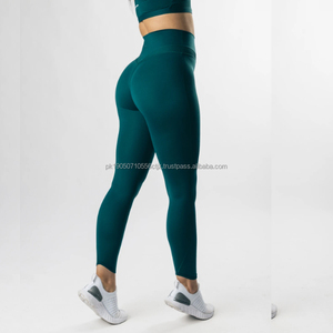Custom Logo Printing Women's High Waist Yoga Gym Leggings Butt Scrunch Lifting Workout Sports Shorts Silk Fleece Seamless Push - Product Image 4
