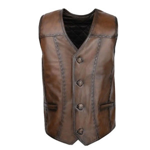 Gilet en cuir pour homme Signature Comfort, cuir de haute qualité, design classique, sensation légère, faible MOQ - Product Image 1