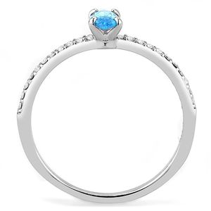 Anello in Acciaio Inossidabile Blu Mare DA034 con Zirconi Cubici di Grado AAA, Altamente Lucidato e Senza Placcatura - Product Image 3