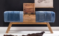 Banc de rangement en cuir véritable Bailey, moderne, pliable, pour chambre, salon, entrée, école, couleur personnalisable