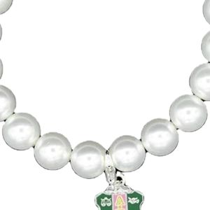 Bracelet élastique avec breloque en forme de bouclier de perle, couleur blanche, bijoux à la mode, accessoire cadeau, bracelet élégant en perles pour femmes, bijoux tendance - Product Image 5
