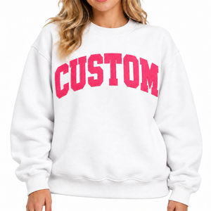 Custom OEM Reversible Women's Sweatshirt Pullover <b>Top</b> High Quality Applique Patch Embroidered <b>Mock</b> <b>Neck</b> Sweatshirt Oversized - Product Image 4