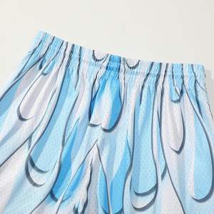 Shorts de basketball américains en polyester/coton écologiques, double maille, séchage rapide, respirants, motif floral, coupe ample, style urbain, dernière collection - Product Image 2