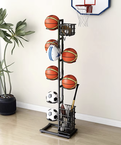 Estante Organizador de 4 Niveles para Balones Deportivos, Soporte de Piso para Baloncesto, Fútbol, Bádminton - Product Image 1