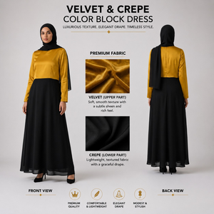 Elegante y Modesto Vestido Abaya para Mujer, Estilo Dubái Islámico, Maxi Kaftan de Manga Larga |   Ropa de Fiesta Contrastante 2026, Moda Premium - Product Image 2