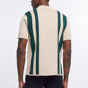 Camiseta de Punto para Hombre, Manga Corta, Estilo Suéter de Primavera/Verano con Diseño de Rayas - Product Image 3