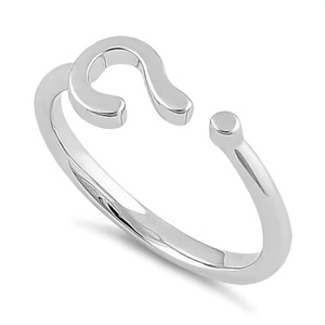 Anillo Ajustable de Plata de Ley 925 con Signo de Interrogación, Anillo de Joyería Fina Hecho a Mano al por Mayor para Mujer, Colección de Moda - Product Image 1