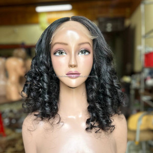 Perruques en cheveux humains en gros, cheveux bruts vietnamiens, perruques frontales en dentelle bouclées et rebondissantes, perruques Fumi bouclées, lisses et ondulées, qualité supérieure personnalisable - Product Image 2