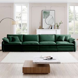 Modern 4-Seater Corduroy Fabric <b>Sofa</b> Comfortable Easy Assembly for <b>Office</b> or Apartment Living Room Modern Upholstered - Product Image 1