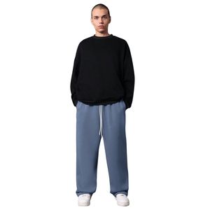 กางเกงวอร์มผู้ชายผ้าถักขนแกะทรงหลวมสำหรับฤดูหนาว เอวยางยืด น้ำหนักปานกลาง ทรงสปอร์ตขาตรง สวมใส่สบาย - Product Image 1