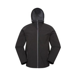 Veste de ski coupe-vent à capuche patchwork tendance, vêtement chauffant d'extérieur imperméable personnalisé en softshell pour l'automne avec logo frontal - Product Image 1