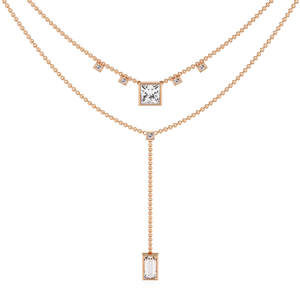 Collier élégant à double couche scintillant avec finition inspirée de l'or rose pour femmes - Product Image 1