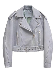 Brand Coat Women Faux PU Leather Jacket High Street Motorcycle Coat Casual <b>Lady</b> Lapel Zipper Short Leather Jacket - Product Image 5