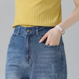 Jeans Casuales de Cintura Media para Mujer, Estilo Vintage, Corte Recto y Holgado, Marca Autumn Crystal - Product Image 4