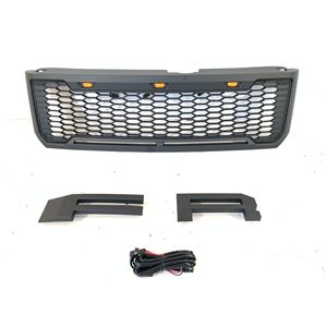 Parrilla Delantera Negra Estilo Raptor para Ford Escape 2008-2012, Incluye Luz Ámbar - Product Image 1