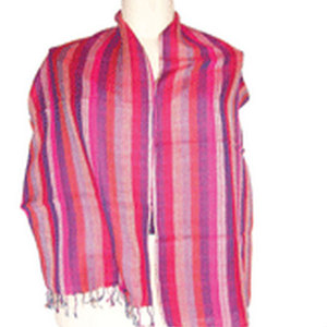 Elegante Bufanda Tejida a Mano con Diseño de Rayas, Suave, de Algodón, Ligera, Hecha a Mano por Artesanos Tradicionales, Unisex, para Invierno y Verano - Product Image 1