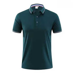 Polo de manga corta gris para hombre, corte regular, estilo casual, tejido de algodón, ribete en contraste, color sólido, NUEVO. Polos para hombre. - Product Image 2
