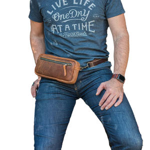 Riñonera de Cuero Vintage para Hombre y Mujer, con Múltiples Bolsillos, Correa Ajustable, para Viajes, Correr, Senderismo y Uso Diario - Product Image 6