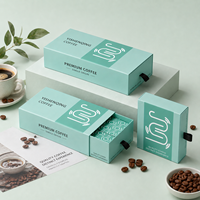 Boîte cadeau coulissante de luxe écologique avec feuille d'or et doublure en éponge pour grains de café, snacks et emballages alimentaires de fêtes