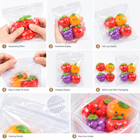 Sac d'emballage auto-scellant en PVC personnalisé pour fruits, jouets sensoriels anti-stress, pochette de rangement transparente réutilisable, vente en gros