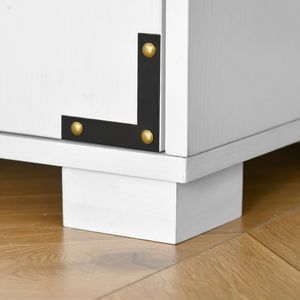 Industrial <b>White</b> Freestanding Kitchen Pantry <b>Cabinet</b> with 4 Door Cupboard and <b>Storage</b> Shelves - Product Image 3